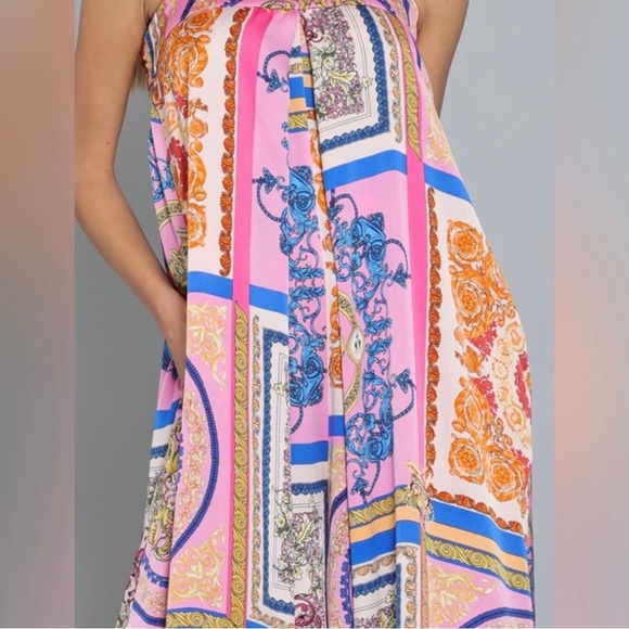 Multicolor Tube Tie Back Chest Elastic Waisted Jumpsuit - Picture 9 of 10